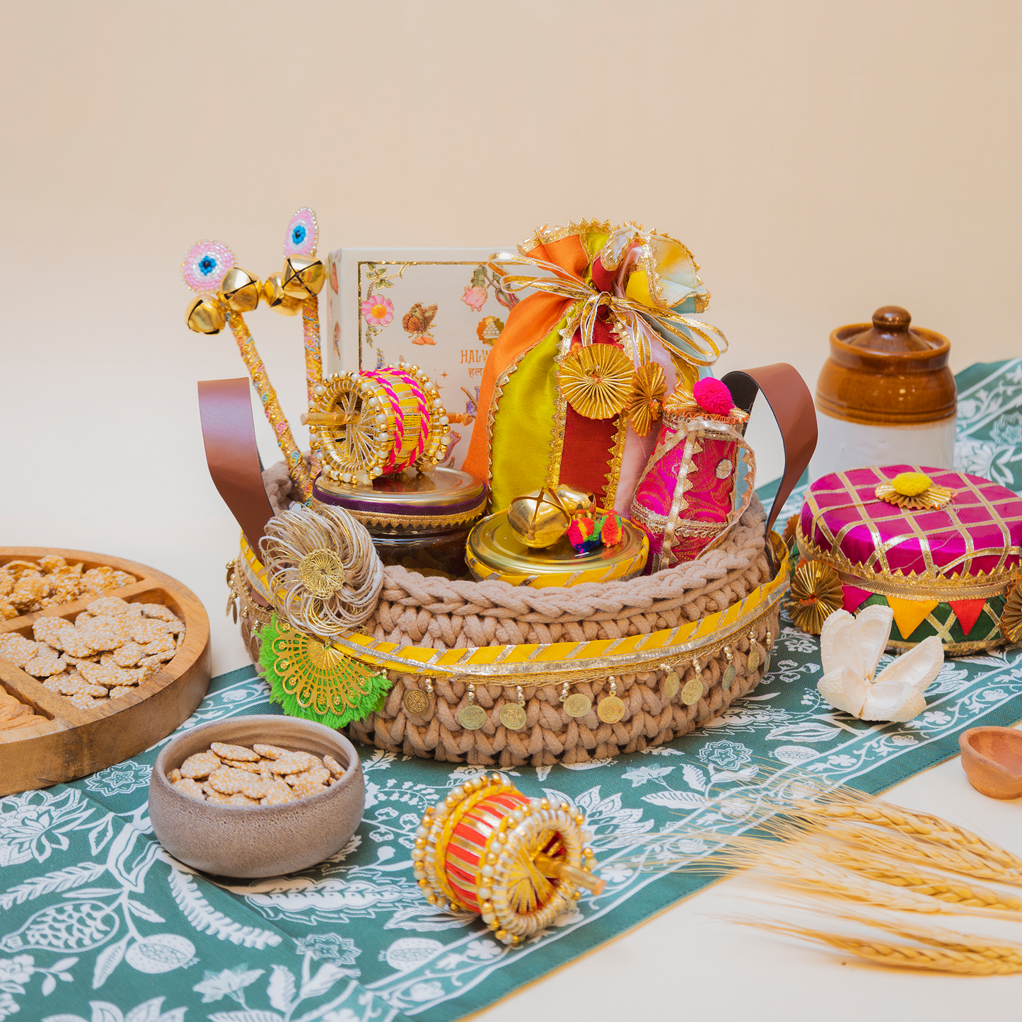 Lohri Crochet Leather Basket