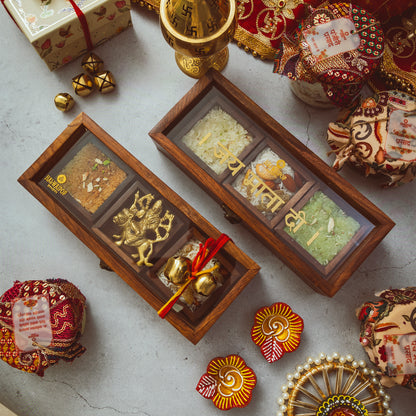 Wooden Glass box of 3