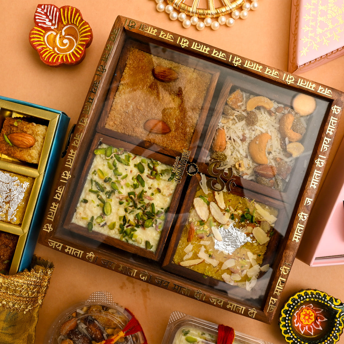 Wooden Glass box of 4