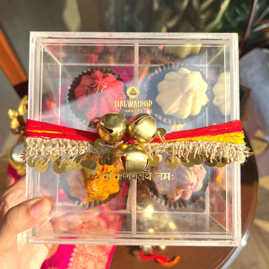 Brass Ghungroo Box- 4 Large Modaks