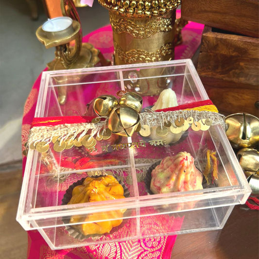 Brass Ghungroo Box- 4 Large Modaks